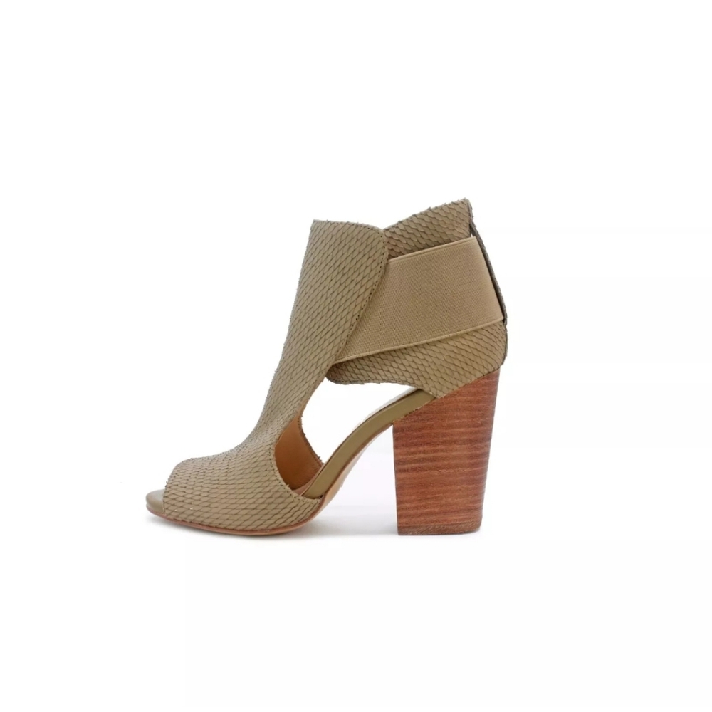 Botkier new york maddie peep toe chunky heel snake print leather heels